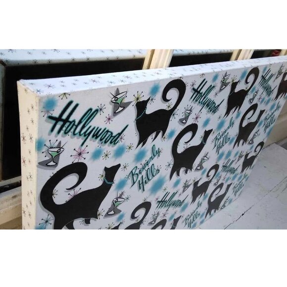 Original "Hollywood Cats" Giclee Canvas Wrap Movie Prop Art - Picture 3 of 7